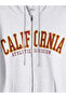 Alita City Gray with a Difference 3 Thread Threaded Printed Oversize Women's Zippered Sweatshirt - 6