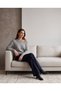 Boat Neck Off-Shoulder Long Sleeve Knit Sweater - 2