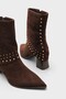 Ashlen Metal Accessory Pointed Toe Thick Heeled Zippered Stylish Boots - 2