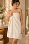 Cream Bath Towel 100% Cotton Water Absorbent Soft Daily Use