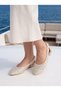 Ceylan 230 Cream Stone Straw Women's Ballerinas - 5