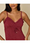 Women Burgundy Padded Lace Babydoll - 4