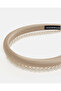 Women Beige Pearl Embellished Headband - 4
