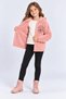 Girl's Hooded Plush Cardigan with Zipper, Floral Embroidery, Pockets, Soft Textured Winter Jacket Ak4125 - 3