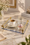 2 Li Mika Presentation Tray - Transparent Organizer Presentation Tray with Brass Plated Metal Handles 25X21 cm - 2