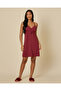 Women Burgundy Padded Lace Babydoll - 2