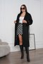 Women's Belted Double-Breasted Buttoned Suede Look Long Trench Coat - 3
