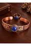 Women's copper ring bracelet handcrafted pure copper round lapis lazuli natural stone women's copper adjustable bracelet