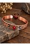 Women's Copper Ring Bracelet Handcrafted Pure Copper Oval Red Agate Natural Stone Women's Copper Adjustable Bracelet