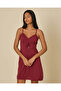 Women Burgundy Padded Lace Babydoll