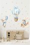 Little Rabbits with Blue Balloons Children's Room Decorative Wall Sticker Set - 3