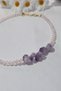 Certified 6 mm Pink Quartz, Raw Amethyst Natural Stone Necklace - 2