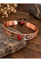 Women's copper ring bracelet handcrafted pure copper oval red agate natural stone women's copper adjustable bracelet