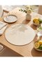 Beige Textured Round Placemat Set 4 Piece