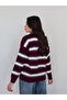 Striped Polo Collar Knit Sweater - 5