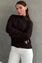 Brown Stand Collar Buttoned Knitwear Women's Cardigan Mg2908 - 5