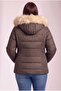 Large Size Quilted Inflatable Coat Lined Brown - 4