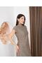 Half-Necklace Short Sleeve Midi Dress - 3