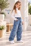 Girls' Blue Jeans with Bows and Hearts (Baggy Style) - 3