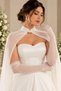 Chiffon Pearl Buttoned Elegant Bridal Wedding Dress Engagement Cape 200 cm - 2