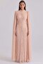 Exclusive Hijab Evening Dress with Bead and Pearl Patterned Cape Detail Pudra 1114-Y - 5
