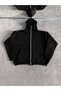 Black Unisex Oversize Full Zip Masked Gothic Hooded Hoodie Sweatshirt Black Unisex Oversize Full Zip Masked Gothic Hooded Hoodie Sweatshirt