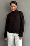 Brown Stand Collar Buttoned Knitwear Women's Cardigan Mg2908 - 4