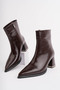 Ayukaz Kalveni̇zli̇ Topuk Women's Pointed Toe Thick Heeled Stylish Ankle Boots – Modern Design Heel Height 6 cm - 4