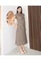 Half-Necklace Short Sleeve Midi Dress - 2