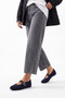 Women's Double Strap Troc Casual Ballerinas Bekosa Navy Blue Suede - 4