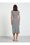 Striped Sleeveless Bodycon Midi Dress - 5