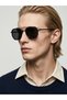 Black Double Bridge Aviator Sunglasses