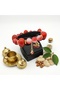 Women's Cherry and Evil Eye Bead Pendant with Red Stone - Gold Color Apparatus Design Bracelet - 3