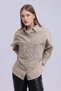 Women's Double Pocket Snap Closure Oversize Denim Shirt - 3