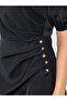 Black Midi Dress with Short Sleeves - 4