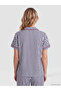 Two Mt Shop Quality Lcw Dream Navy Blue Combed Cotton Printed Short Sleeve Women's Pajama Set - 4