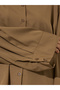 Khaki Solid Bell Long Sleeves Oversized Shirt - 4