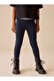 Girl's Steel Knitted Combed Cotton Tights Navy Blue