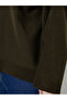 Olive Green Oversized Knit Sweater - 4