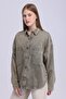 Women's Double Pocket Snap Closure Oversize Denim Shirt - 6