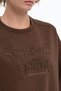 Women's Modal Fabric Sweatshirt with Bead Embroidery Detail on the Front - 6