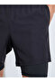 Men Black 2in1 Running Shorts - 4