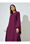 Purple Solid Batwing Sleeves Maxi Kaftan Dress - 2