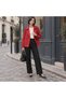 Women's Buttoned Stand Collar Lined Trench Coat with Back Windbreaker Detail Mta26K1139 - 3