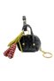Trendy Women's Black Knitted Textured Drawstring Shoulder Bag, Stylish Design, Mini Bag with Gold Accessories and Leather Grape Charm Detail - 9