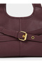 Burgundy Buckle Strap Detail Shoulder Bag - 5
