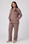 Double Cotton Plus Size Tracksuit Set Mink