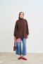 Women's Crew Neck Oversize Sweatshirt Brown - 2