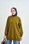 Women's Stone and Pearl Detailed Sweatshirt in Oil Green