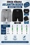 Men's Argentina Boxer 3 Black (100% Cotton) 3 Gray (35% Cotton, 65% Polyester) Ribbed Boxer with Non-Tightening Legs - 6